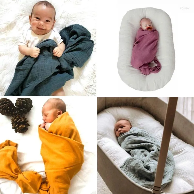 Filtar extra-stora muslin baby swaddle filt 47 47 '' andningsbara och hudvänliga