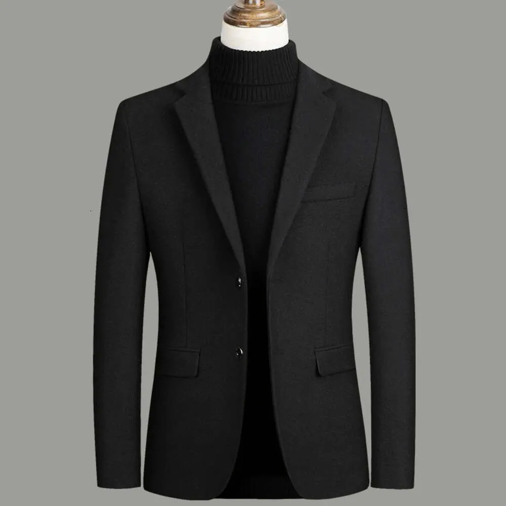 Business Formal Elegant Men Blazer High Quality Wool Male Jacket Groom Wedding Dress Party Suit Black Gray Wine Red Navy Blue