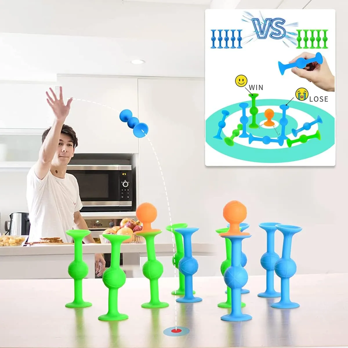 Fléchettes Sucker Soft Silicone Sucker Game Set Décompression Anti-anxiété Puzzle Sucker Toy intérieur et extérieur Dart lançant des jeux compétitifs