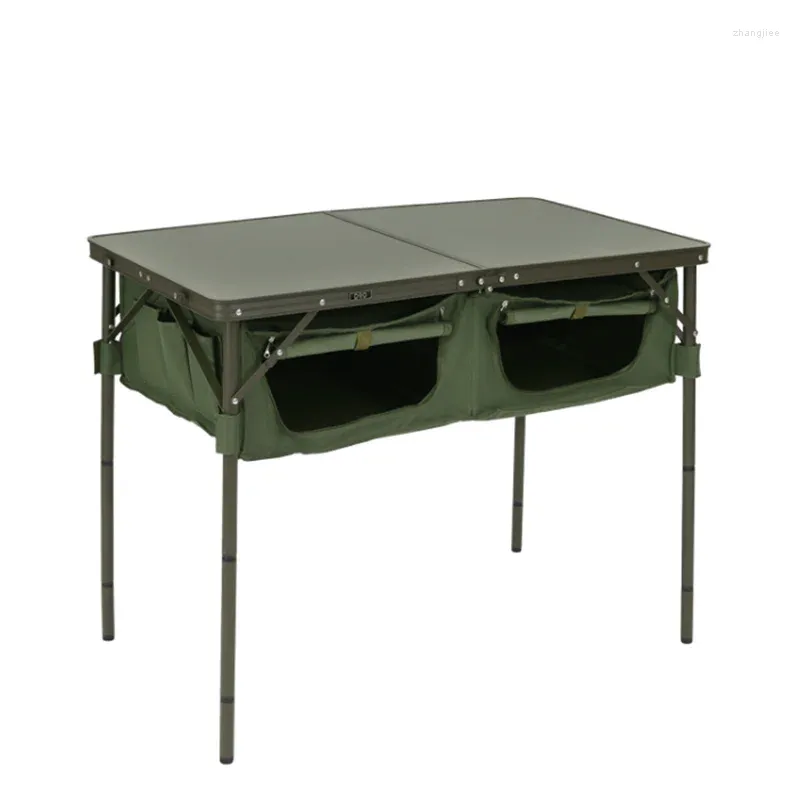 Camp Furniture Small Foldable Camping Kitchen Cooking Table Aluminum Portable Multifunctional Outdoor Mesa Plegable Side