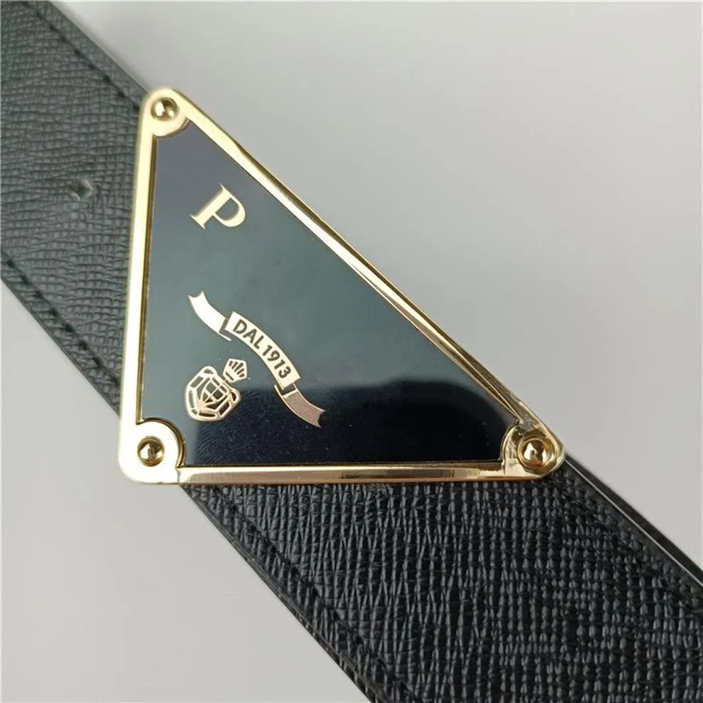 Belt designer bälten triangelmodell pbuckle bälte för män kvinnor guld silver lyx läder midja262r