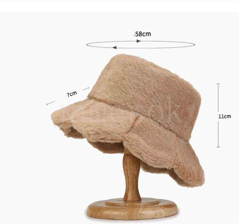 Soft Ruffle Sweet Bucket Hat Sweet Lotus Leaf Hiver Fisherman chaud Chapeaux Femmes Filles Fluffy Bucket Hat DF337