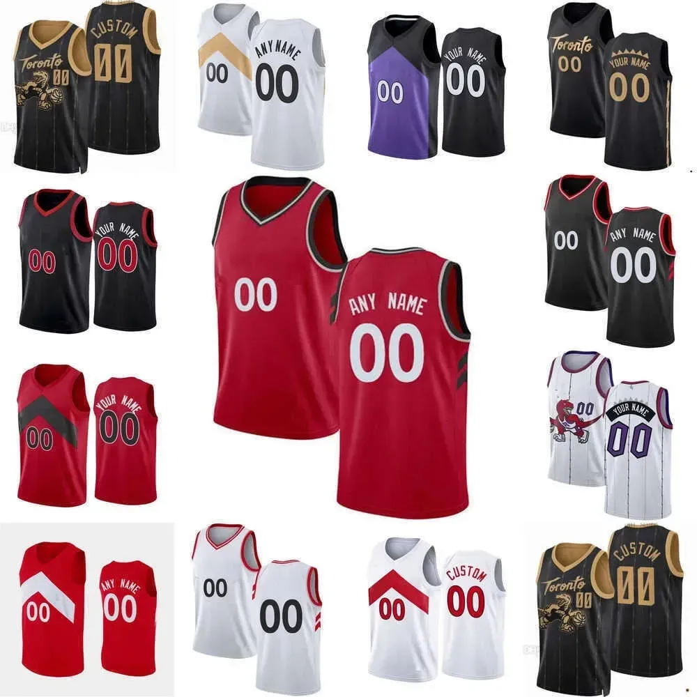 2024 Basketbalshirts Heren Dames jeugd Toronto''Raptors''Custom 35 Christian Koloko 21 Thaddeus Young 45 Dalano Banton 41 Juancho Hernangomez 8 Ron Harper Jr.