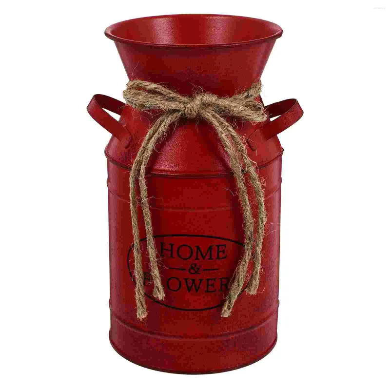 Vases 1pc Garden Bucket Iron Flower Barrel Display Pot Plant Basket Po Prop