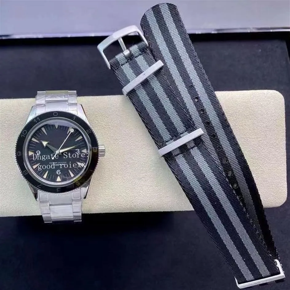 Orologi per uomini vsf vsf version orologio da uomo automatico Cal 8400 Spettro ceramico 300m James Bond 007 Master Dive Steel NATO tessuto NYL334V