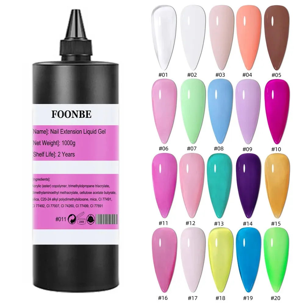 GRAND VOLUME 1000G CONSTRUCTION DE CONSEUR Étendent Gel Gel Extension de l'ongle Gel Fluent liquide Gel acrylique Fait de camouflage LED Jelly 231227