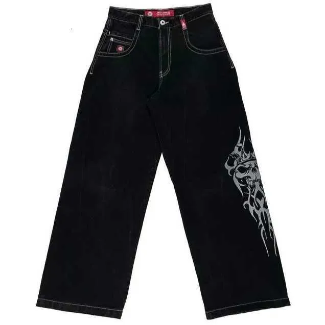 Jnco Jeans Y2K Mens Mens Hip Hop Dice Dice Графические вышитые мешковатые джинсы ретро синие брюки Harajuku Gothic с высокой талией широкие брюки H7
