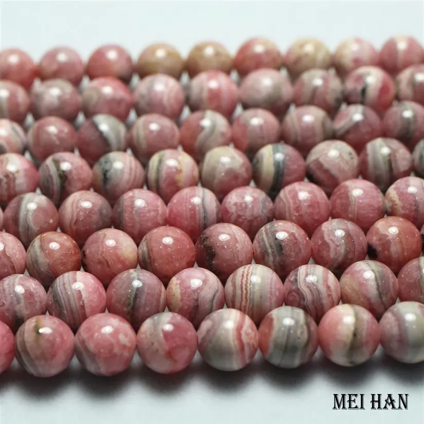 Meihan naturel 9-9 3mm Rhodochrosite 1 brin rond lisse perles en vrac pour la fabrication de bijoux conception CX200815286S