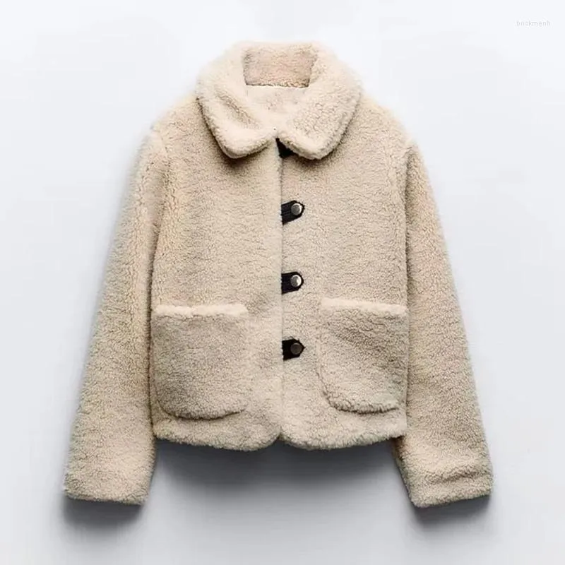 Elegant Patchwork Patchwork Turndown Collar Outerwear Elegant Patchwork Patchwork Turndown Collar Outerwear