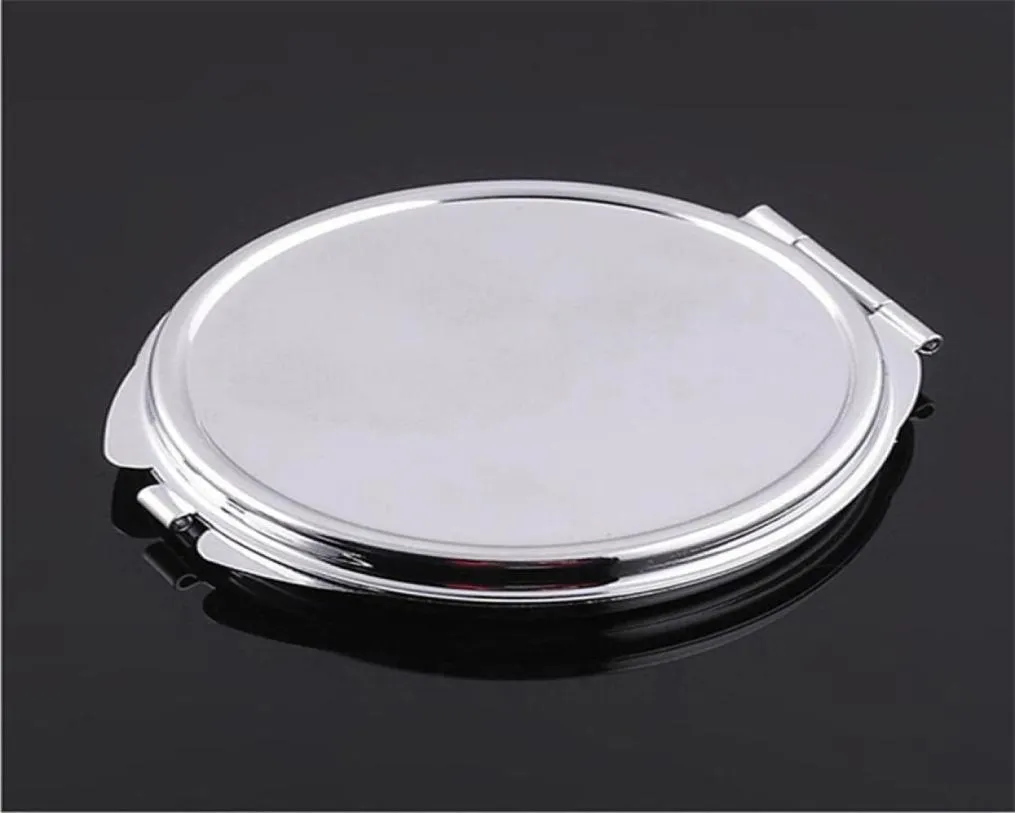 10 pièces miroir Compact blanc argenté miroir de maquillage rond en métal cadeau promotionnel pour noël T2001145667167