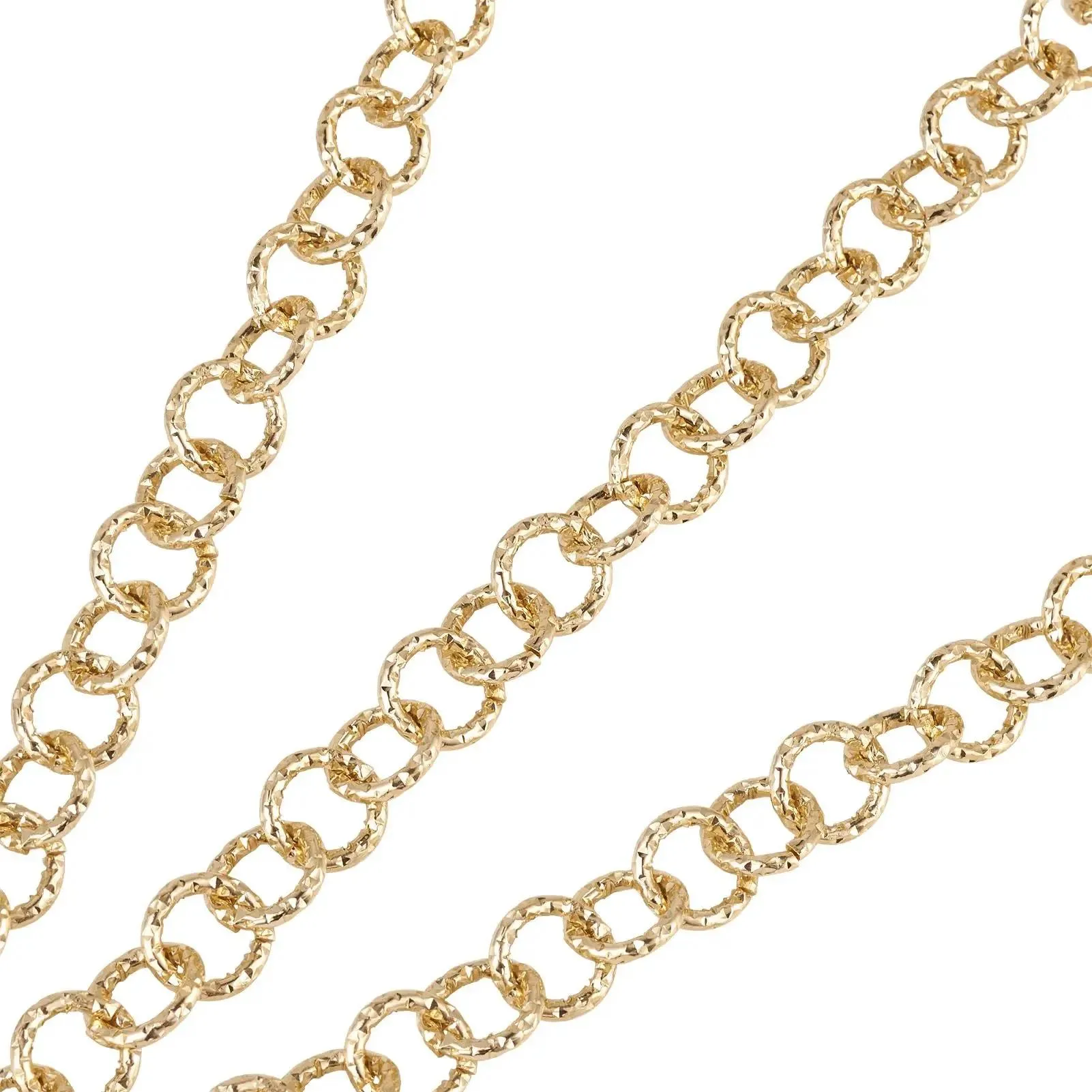 Bracelets 10m/roll Aluminium Rolo Chains Gunmetal Light Gold Color Textured Chains for Neckalce Bracelet Jewelry Making Accessories