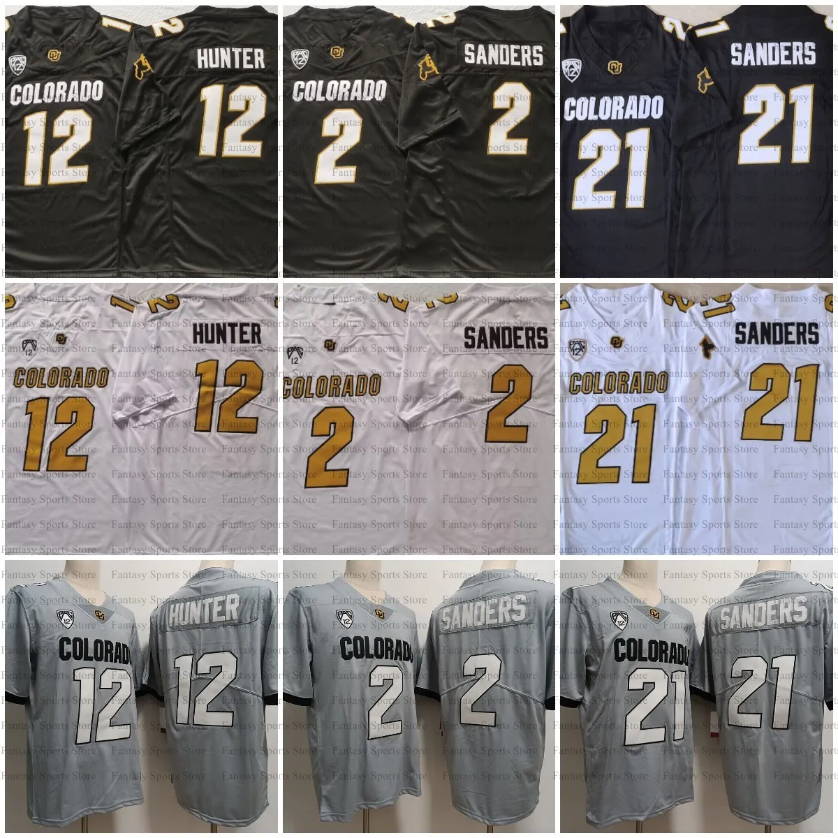 Mejor Precio En A Granel Colorado Buffaloes 12 Travis Hunter Football Jersey Shedeur Sanders
