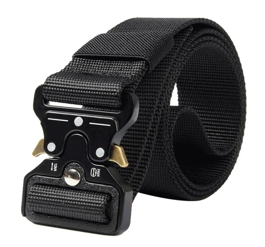 Tactical Belt Military Style Webbing Riggers Web Waistband HeavyDuty QuickRelease Metal Buckle Men Multifunctional Training Belt2152379