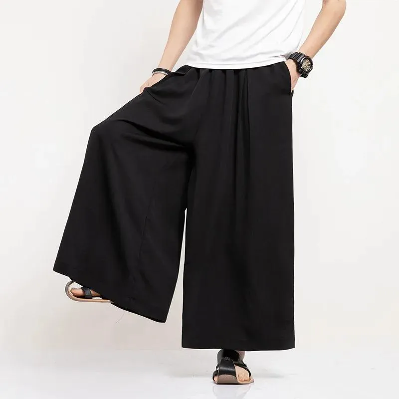 Pants Japan Men Street Fashion Casual Straight Kirt Pant Male Fashion Hip Hop Loose Harem Trousers Kimono Cotton Pant Asian Clothes