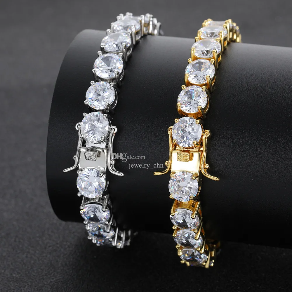 CZ diamond tennis bracelet for women stainless stell plated silver inlaid 1 row diamond 3-8mm width chain bracelets rapper hip hop mens designer jewelry gift for girl