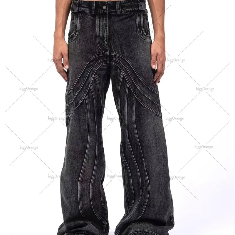 Y2K Punk Hip Hop Jeans Men Women 2023 Streetwear Work Clothes Style Styled Streated Souldensed Floor Pants 231226