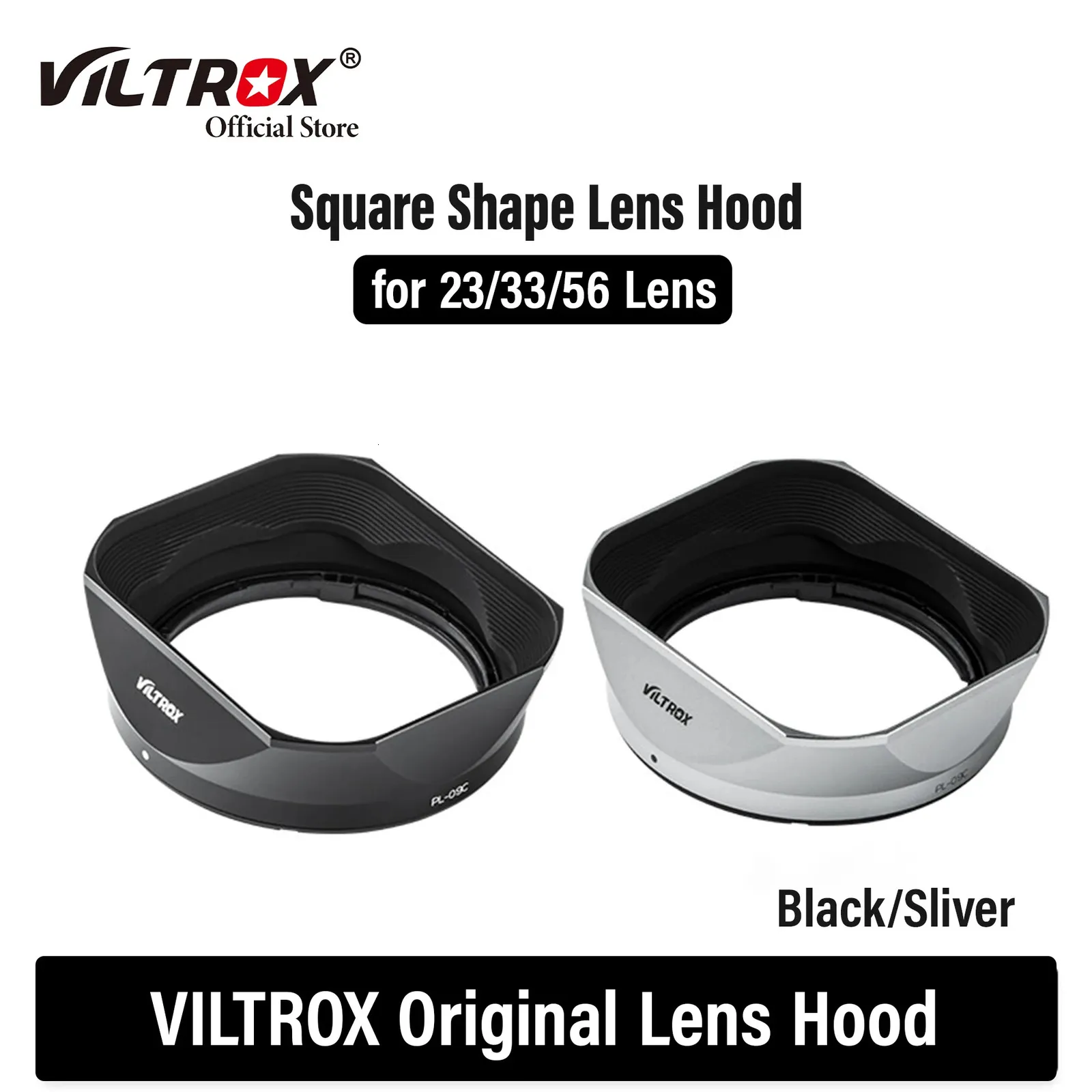 Viltrox 2m 56mm 4 Original Square Form Lens Hood Metal Retro 52mm för E Fuji X Z Mount Camera 231226