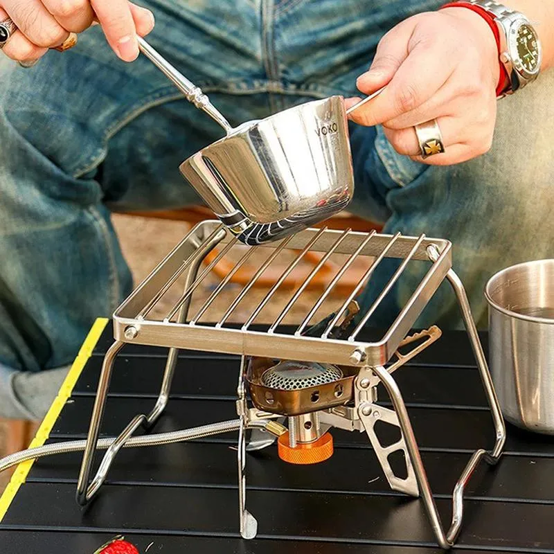 Köksredskap sätter rostfritt stål Brazier stativ camping grill bärbar eldstad utomhus spis