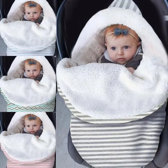 Sacs épais bébé lange d'emmaillotage enveloppe en tricot nouveau-né sac de couchage bébé chaud couverture d'emmaillotage infantile poussette sac de sommeil chancelière