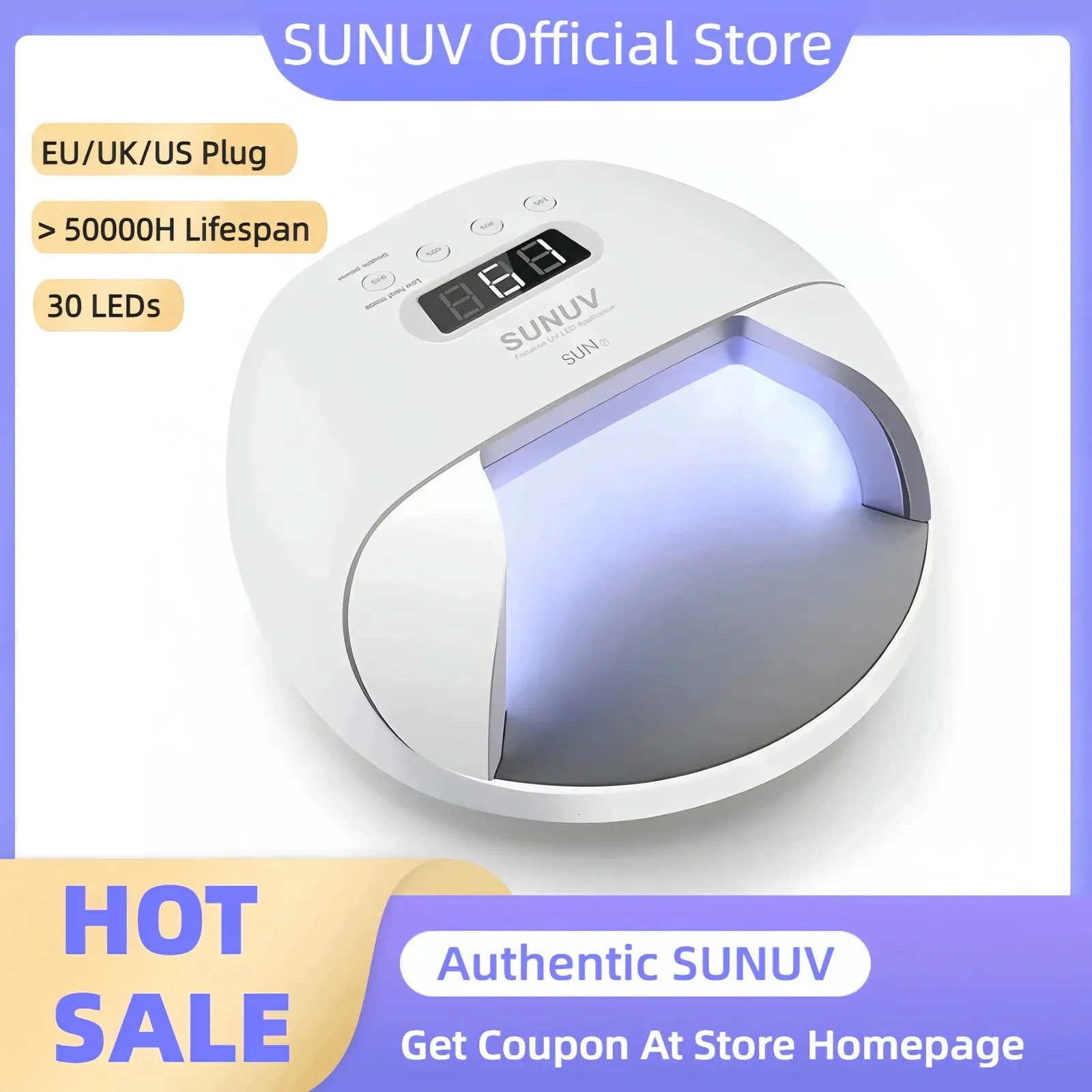 Sunuv Nail Lamp Sun7 UV LED Dryer Dryer Fast Curing Gel Professional Dryers Tools Machine 231226