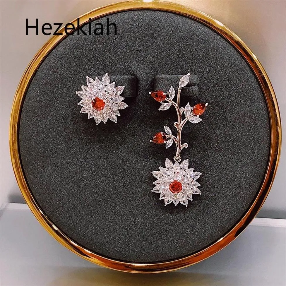 Hezekiah 925 tremella igła Lady szlachetne kolczyki spersonalizowana moda błyszcząca AB sekcja wieńca z dążeniem odeparki 2770