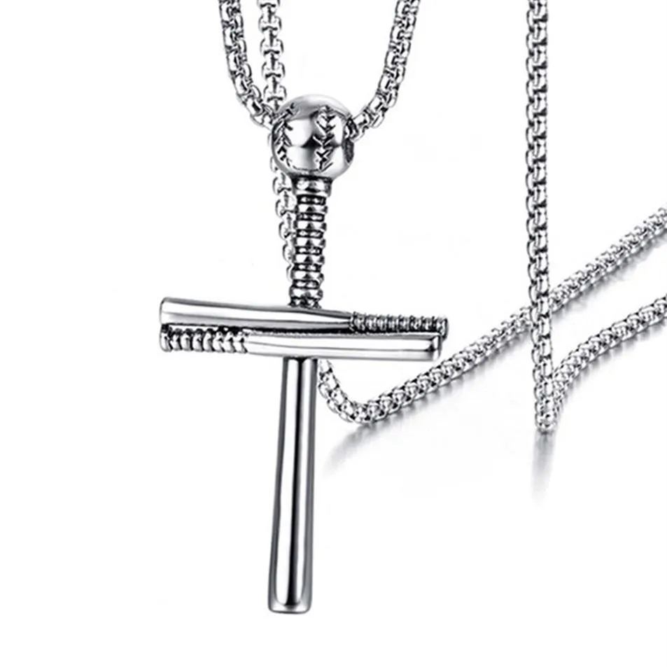 12 шт., ожерелье с подвеской в виде бейсбольного креста в европейском и американском стиле на открытом воздухе, модные мужские аксессуары 3color257u