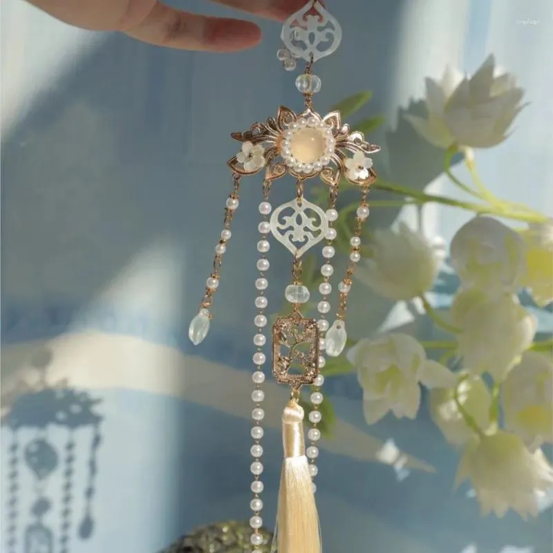 Fournitures de fête, accessoires Hanfu de Style ancien, taille interdite, pendentif Cheongsam Original fait à la main, chaîne pressée avec pompon chinois