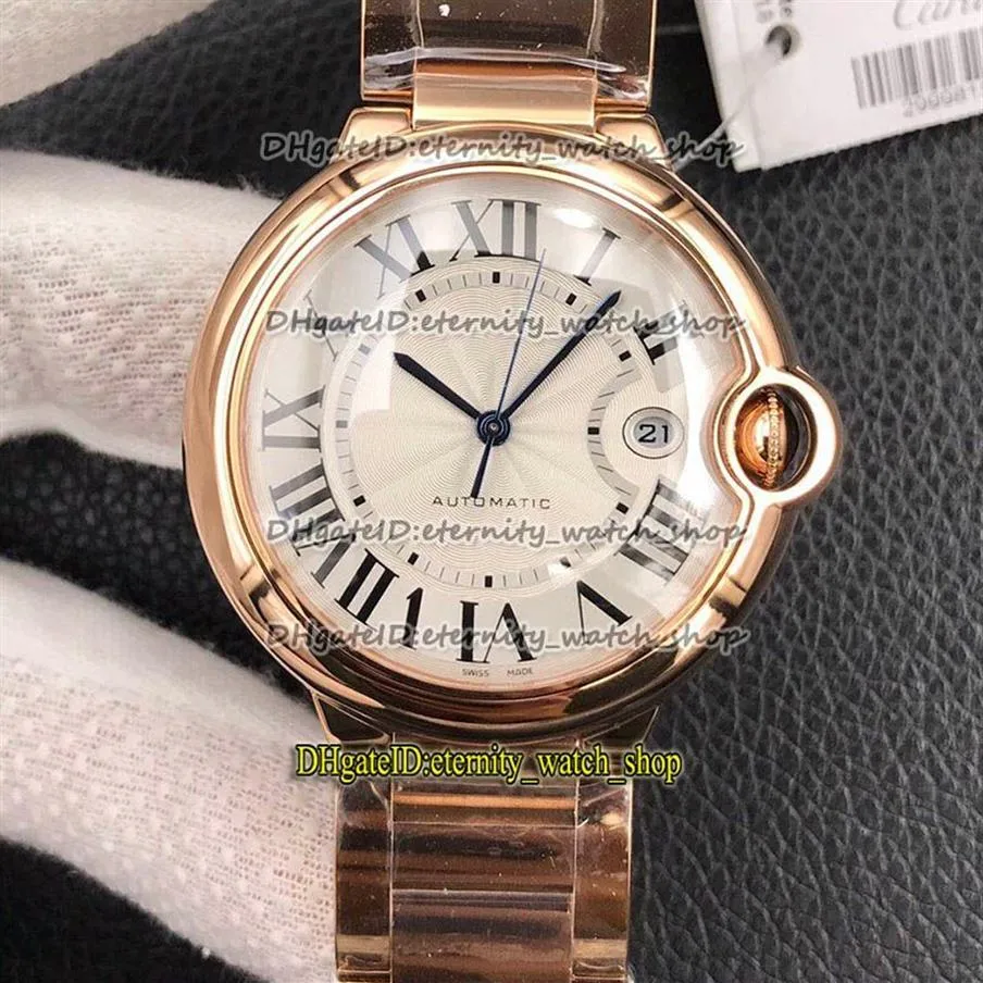 eternidade V6F V7 Versão de atualização 42MM ETA 2824 A2824 Mostrador branco automático 0016 Mens Watch Sapphire Rose Gold Case Sport Relógios 690289v