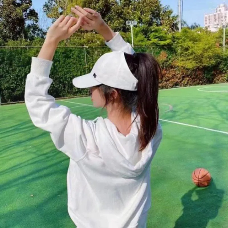 Casquettes de balle Été Femmes Vide Queue Casquette Pare-Soleil Chapeaux Lettre Broderie Couleur Unie Chapeau De Soleil Dames Sport Courir Classique Baseball