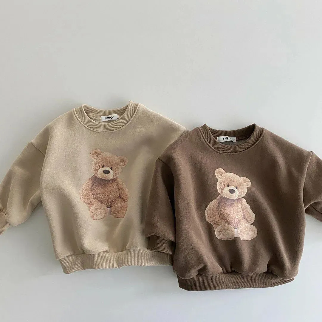 Vêtements de bébé enfants dessin animé Costume Tee hauts chemises pour fille garçon automne hiver chaud Hoodis enfant en bas âge survêtement vêtements 231226