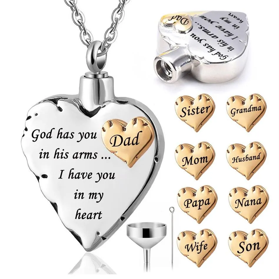 Memorial Necklace for Mom Dad Pet Cremation Pendant Jewelry Keepsake - I Have You in My Heart332P