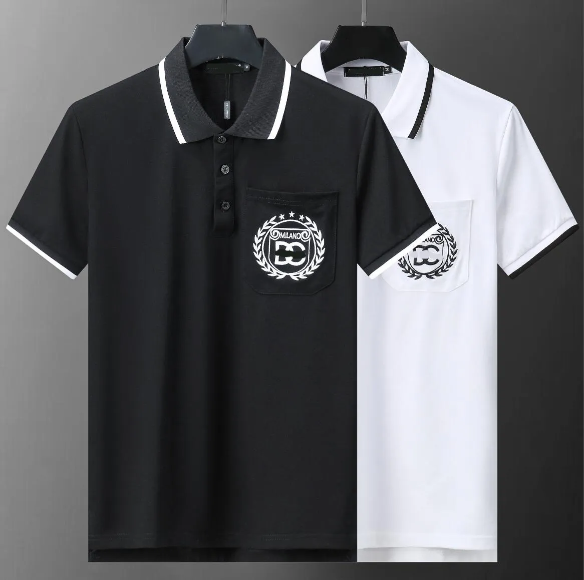 Coton Polo Men Shirts Brand pour l'homme à manches courtes Summer Summer Fashion Blanc Black Mens Polos