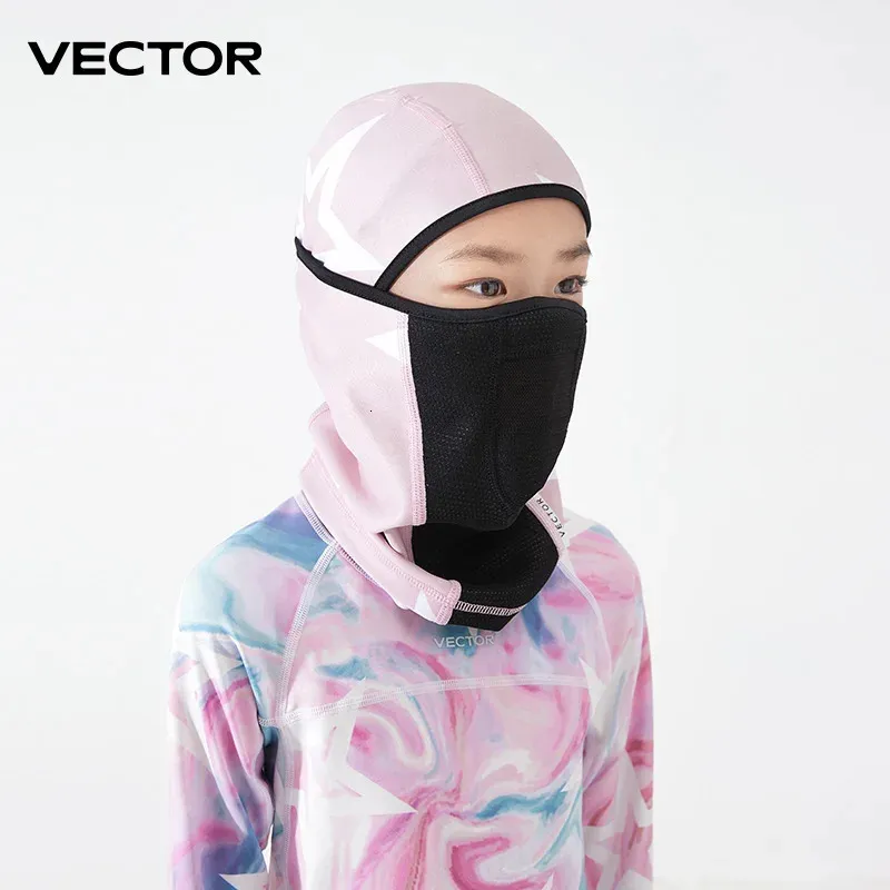 VECTOR Children Winter Cycling Mask Fleece Thermal Keep Warm Windproof Face Balaclava Ski Fishing Skiing Hat 231227