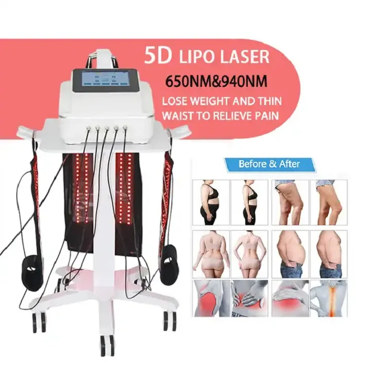 Full Body Professional 5D Maxlipo Laser Red Light Belt Viktminskningssmärta Redlight Terapi Enhet Infrared Slimming Laser Machine