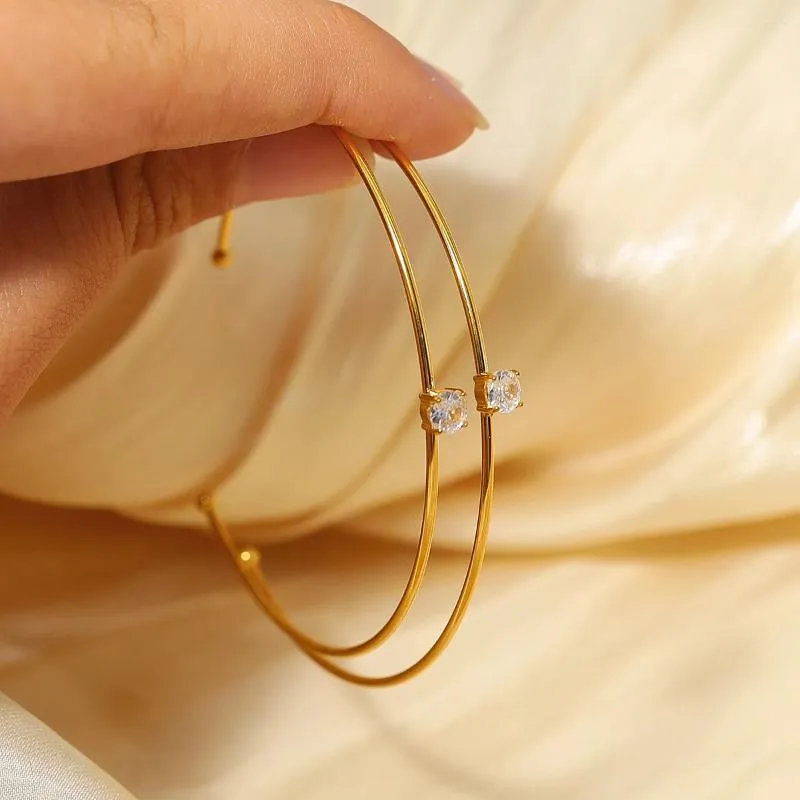 Браслет WILD FREE, минималистичный браслет из нержавеющей стали для женщин, изысканный кристалл с подвеской, 18-каратное позолоченное свадебное украшение, подарок