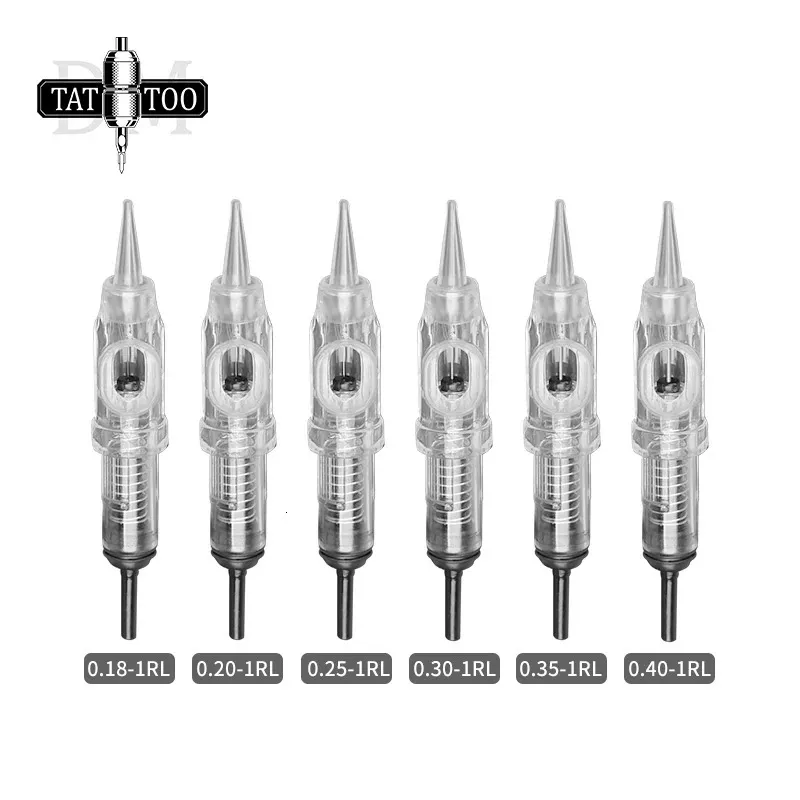 Disposable Permanent Makeup Cartridge Needles 1RL Sterilized Eyebrow Tattoo Needle for Permanent Makeup Pen Machine 100Pcs 231227