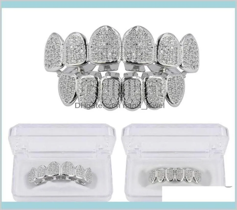 Grillz Body Dental Hip Hop Jewelry Mens Diamantes Personalidad Encantos de oro Grills Rapper Accesorios de moda Drop 7235793