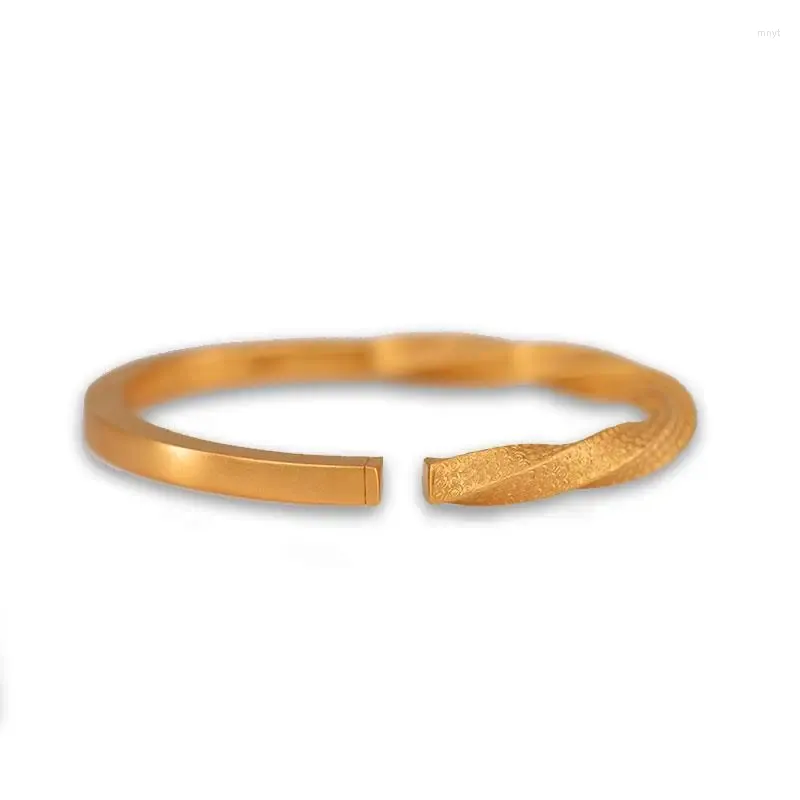 Bangle Sha Jin Lao Huang Detailed Ancient Method Bracelet Solid Vintage Open Non Fading Simple Fashion