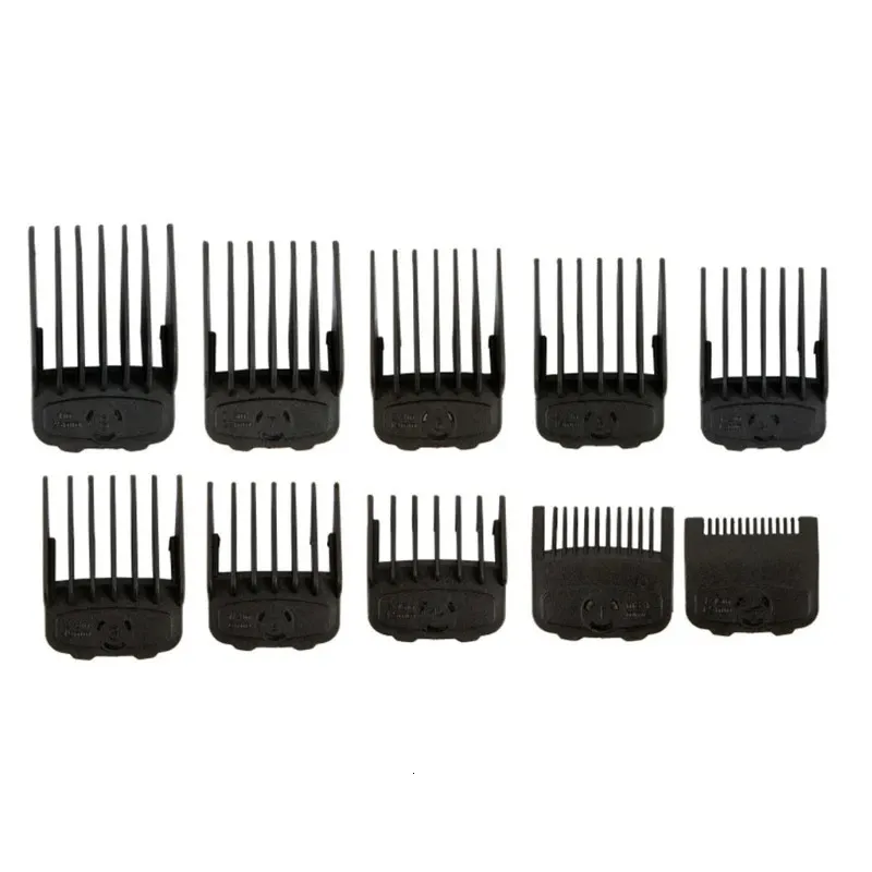 10Pcs Black Magnetic Cut Hair Clipper Guides 1/16" - 1" Guards Limit Combs Fits Most for W Clippers 231227