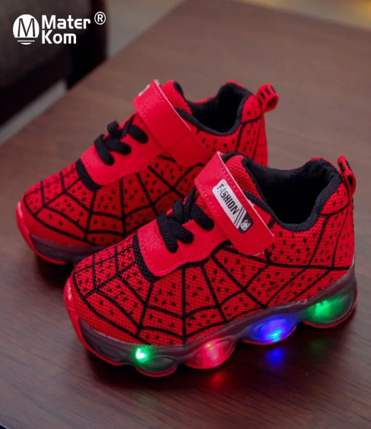 Sneakers Taille 21-35 Chaussures LED pour bébé avec lumières Mesh Toddler pour enfants garçons filles lumineuses brillants 2210253912503