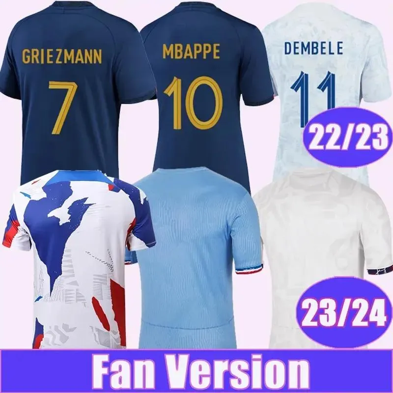 Wear 22 23 MBAPPE GIROUD GRIEZMANN Maillots de football pour hommes français KANTE BENZEMA DEMBELE 23 24 Maillots de football d'entraînement pré-match à domicile