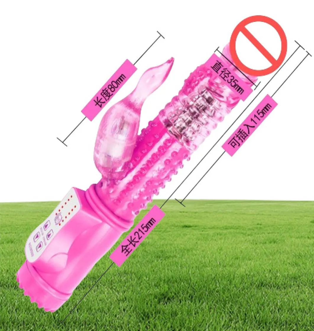 Jelly Rabbit Clitoral Vibrator G Spot Rotation Vibrador Waterproof Sex Products Multi Speed ​​Dildo Vibrators Adult Toy for Women1395815