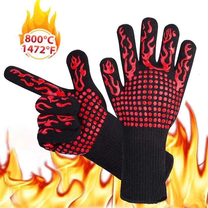 Bar 500 Gants résistants à la chaleur Celsius Super pour les gants de cuisson à cuisson au barbecue en silicone Isulate Glants de cuisine