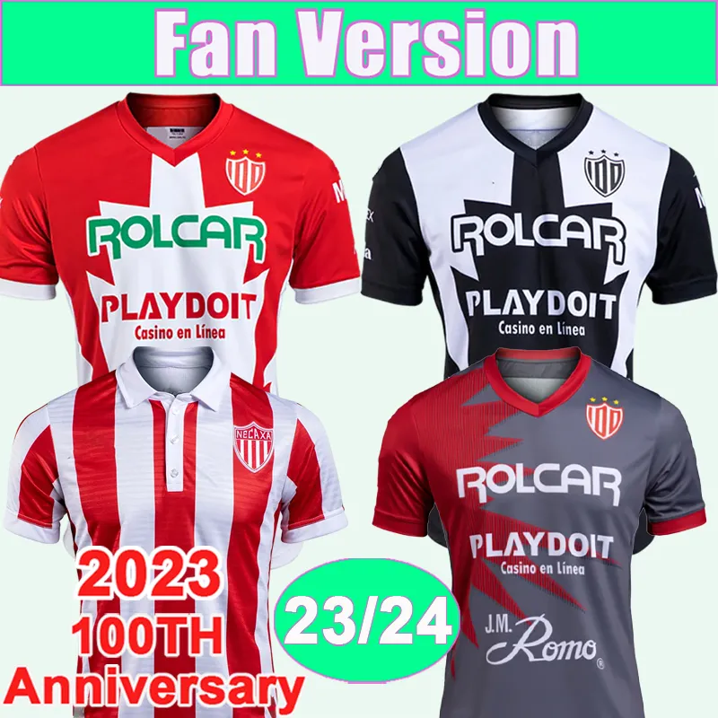 2023 24 Mexico Club Necaxa Mens Soccer Jerseys Gonzalez Formiliano Home Away 3rd 100th Anniversary Football Shirts Kort ärm Vuxna uniformer