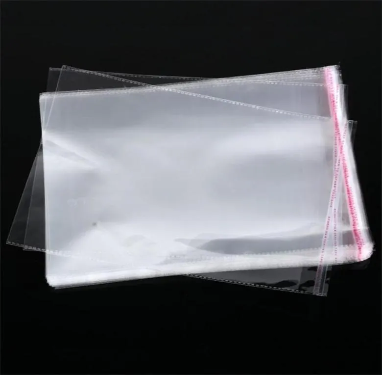 100pcslots yeniden kapatılabilir selofan opp poli torbalar kalın net chlothes giyim paketi depolama çantası zarf hediye wrap4885399