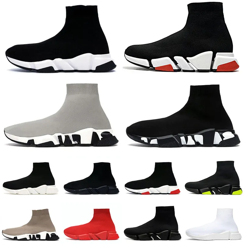 Balencaigas shoes Balenciaga Balenciagas  Speed Trainer Sock Shoes Concepteur de chaussures décontractées plate-forme Running Sneakers Graffiti Beige Socks shoes【code ：L】