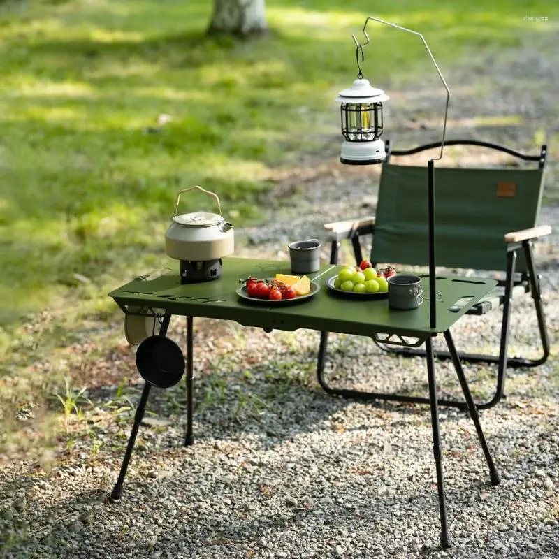 Mobilier de Camp Tryhomy Table portative pliante extérieure Camping en aluminium léger relevable pique-nique tactique autonome
