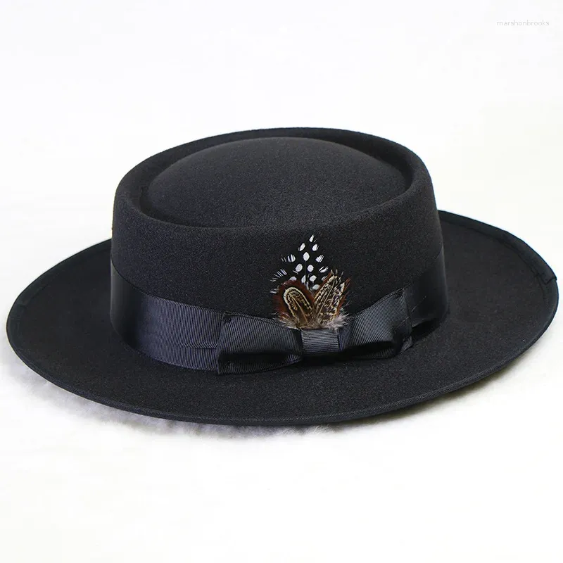 Berets Fashion Winter Felt Fedoras Sale Women Jazz Hat British Bucket Hats