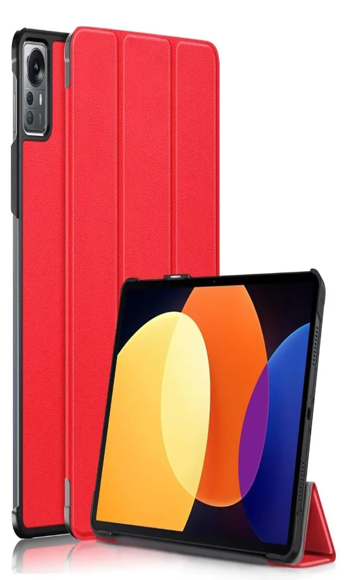 Étuis en cuir intelligents pour Xiaomi Mi Pad 5 Pro 124quot 2022 pouces, étui mince et léger de protection à trois volets pour tablette PC Tab A1536956