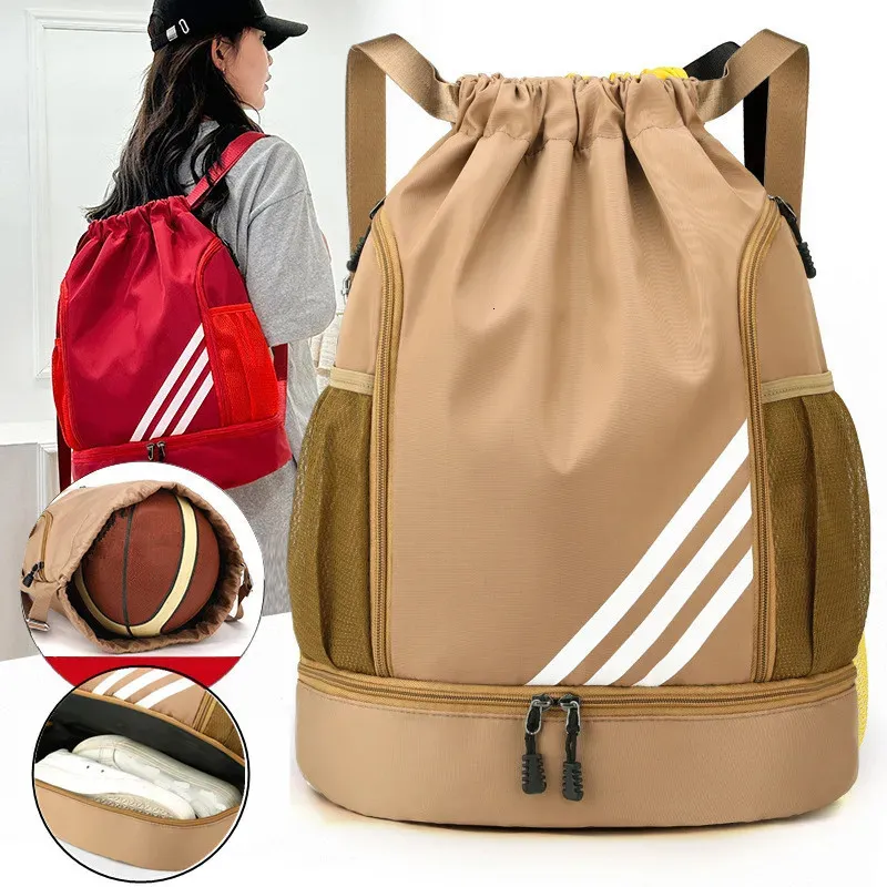 Gymmets ryggsäckar Travelhandväska Weekend Shoe Pocket Drawstring Bolsas för basketträning och träning Women's Sports Bag 231227